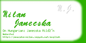 milan janecska business card